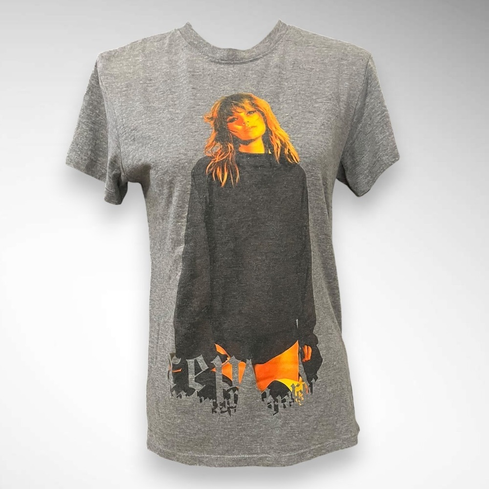 TAYLOR SWIFT Gray Short Sleeve Reputation Album Graphic T-Shirt Small